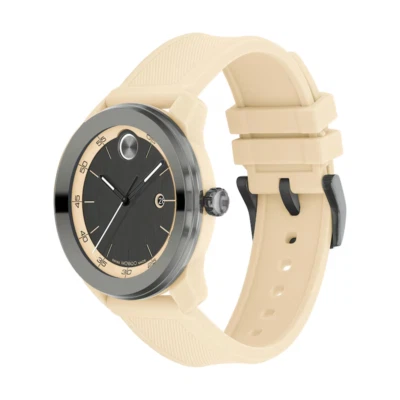 Швейцарские кварцевые часы Movado Bold TR90 бежевый резиновый ремешок дата 3601207 - Изображение 1 из 3
