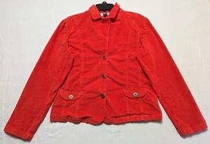 Fresh Produce Women's Size Medium Button Down Tangerine Corduroy Jacket Stretch  - Picture 1 of 14