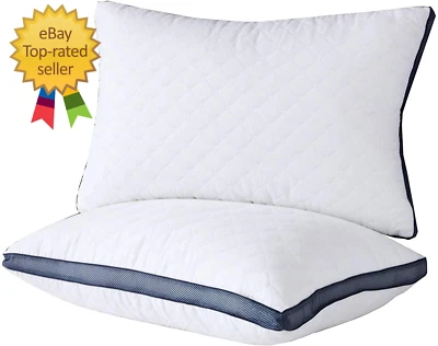 Pillows for Sleeping (2-Pack), Luxury Hotel Pillows Queen Size Set of 2,Bed Pill - Image 1 of 4