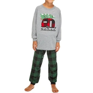 HOLIDAY FAMJAMS Kids Camper Pajamas, Green M - Picture 1 of 1