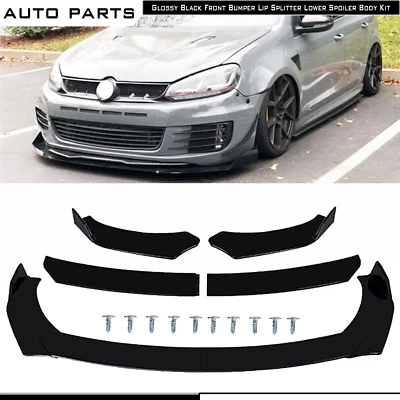 For Volvo V40 S40 S60 S90 Front Bumper Lip Bod Kit Spoiler Splitter Gloss Black Foto 1 de 4