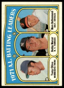 AL Batting Leaders/Tony Oliva/Bobby Murcer/Merv Rettenmund Card 1972 Topps #86  - Picture 1 of 2