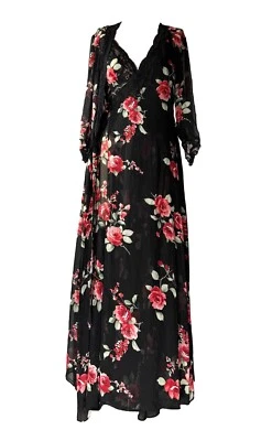 Conjunto de camisón y bata floral JONQUIL by DIANE SAMANDI talla pequeña/pequeña Foto 1 de 4