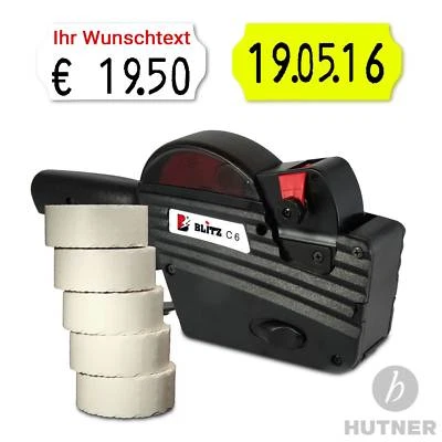 SET Blitz C6 Preisauszeichner inkl. 5 Rollen Etiketten 26x12 WR