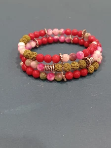 handmade wrap lava bead aromatherapy bracelet - Picture 1 of 4