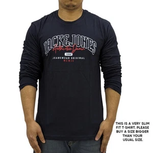 JACK&JONES Manga Larga para Hombre Camisetas Ajustado de Algodón Cuello Redondo - Imagen 1 de 86