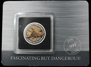 Samoa 2022 $1 Venomous & Poisenous Deathstalker Scorpion 1/2 oz plata .999 - Imagen 1 de 3
