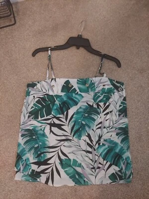 Jennifer Lopez Tank TOP BLUSA TROPICAL HAWAII Floral Sin Mangas HERMOSA PEQUEÑA Foto 1 de 3