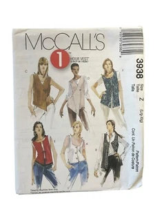 Chaleco Forrado Misses Sin Cortar McCalls Patrón de Costura 3938 1 HORA Talla L-XL - Imagen 1 de 2