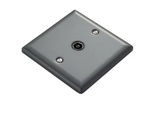 Co-axial socket pewter effect single gang DEC415 - Picture 1 of 1