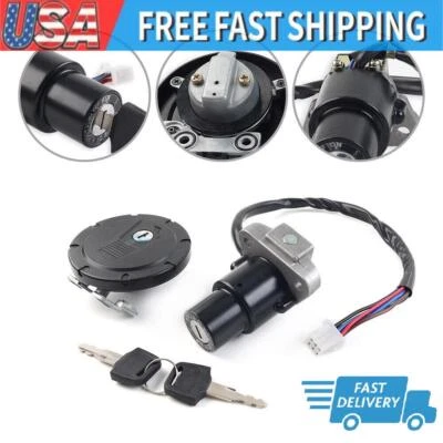 For Kawasaki KL250 KLR250 KL/ KLR650 Lock Set Igntiton Swtich Fuel Gas Tank Cap — 第 1/4 张图片