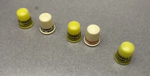 Vintage Advertising Plastic Thimble Lot Of 5 Some Duplicates - Picture 1 of 9