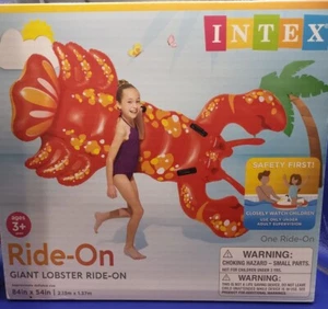 Intex Giant Lobster Inflatable Ride On Pool Toy Raft Float  84" x 54" ages 3+ - Picture 1 of 2