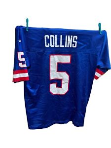 Vintage Nike Kerry Collins #5 New York Giants NFL Jersey Blue USA Made Men’s L