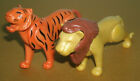 Two "Big Cat" Plastic Toy Animal Figures (Bengel Tiger & Lion) Playmobil Geobra