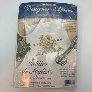 NEW Dimensions Designer Apron "Sunflower" #72773 Stamped Cross Stitch Sealed - Picture 1 of 4