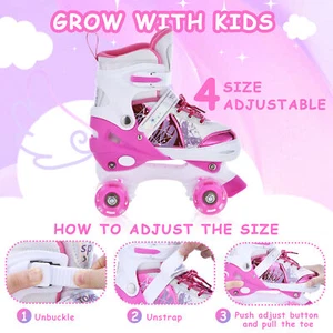 TOMSHOO Kleinkind Roller Blades verstellbare Rollschuhe mit Leuchtrollen W3O1 - Bild 1 von 7