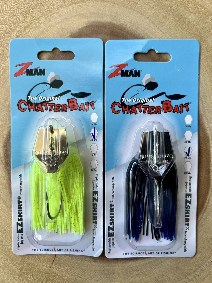 Z-man (Lote de 2) Chatterbait Original, Pesca de Lubina, Nuevo, ¡Envío Gratis! ¡NUEVO CON ETIQUETAS! Foto 1 de 4