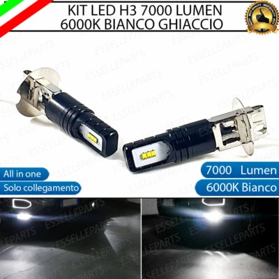 KIT LED H3 FENDINEBBIA PER VW FOX CANBUS BIANCO XENO 7000 LUMEN - Immagine 1 di 4