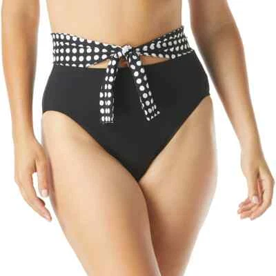 Coco Reef Women's Black Riviera Dot Lure High Waist Bikini Swim Bottom Size XL - Image 1 of 4