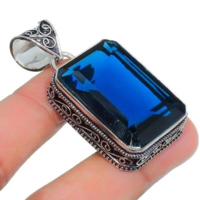Blue Tanzanite Gemstone Handmade 925 Sterling Silver Jewelry  Anniversary Pendan - Image 1 of 4