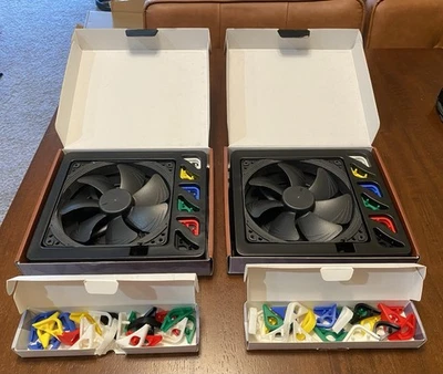 2x Noctua NF-A14 PWM Chromax.Black.Swap 4-Pin 140mm Fans | Complete In Box - Image 1 of 3