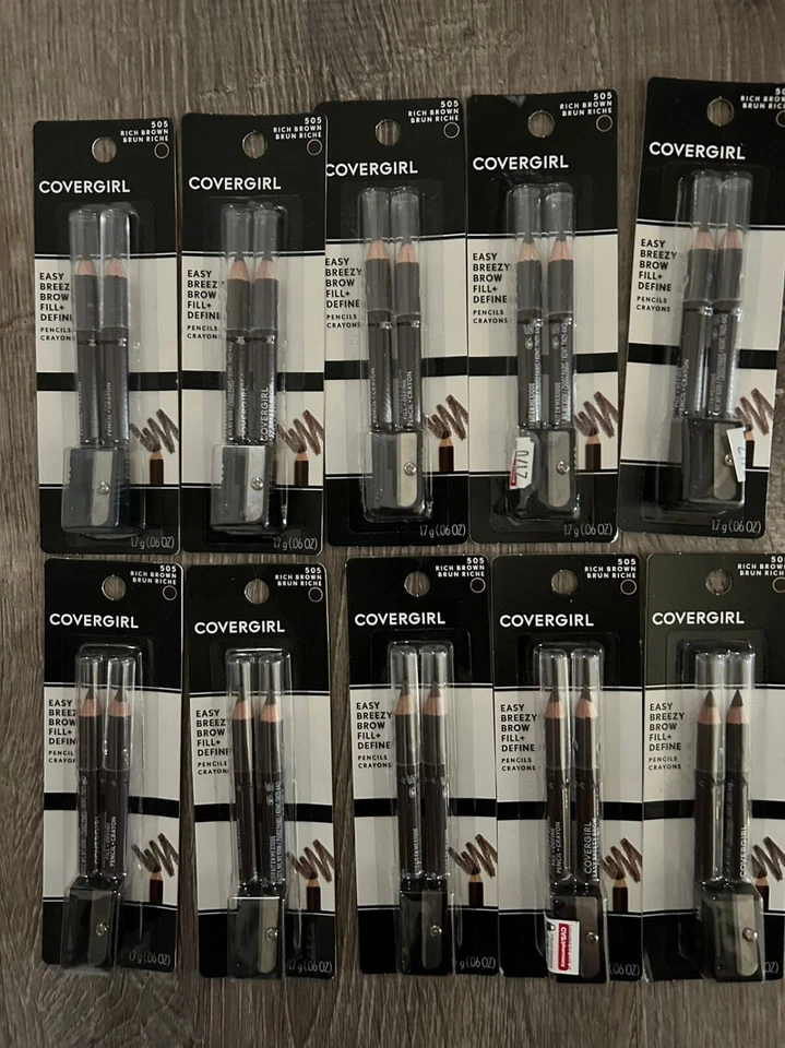 10 packs = Covergirl easy breezy brow fill pencils crayons 505 Rich Brown - Image 1 of 1