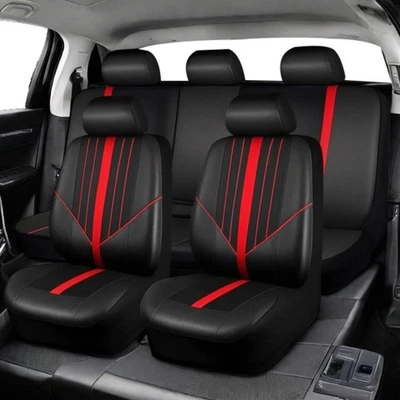 Car Seat Covers PU Leather 5 Seats Full Set 2 Front Rear Protector for TOYOTA - Image 1 of 4