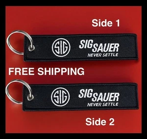 QTY 2 SIG SAUER P226 9mm Embroidered Double Side Backpack Key Tag Keychain - Picture 1 of 7