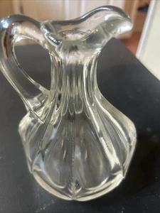 6 Inch Cruet Hand Blown Clear Glass 8 Sided Crystal Top - Picture 1 of 3