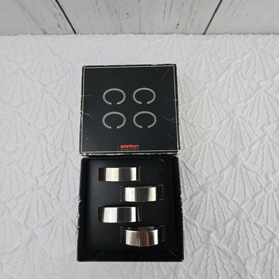 Juego de 4 servilleteros Stelton de Dinamarca Svend Jensen acero inoxidable Foto 1 de 4