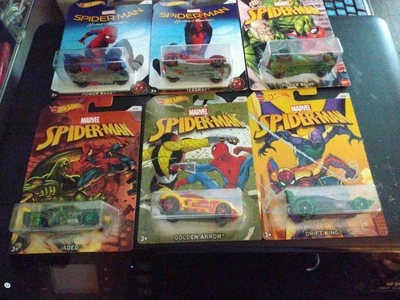 Marvel Spider-Man Juego Completo de 6 Coches Die-Cast Mattel Hot Wheels 2016 Nuevo en Paquete Foto 1 de 4