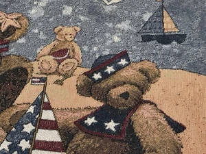 Coperta arazzo spiaggia lago firmato Down By The Sea Bears Throw by T Kogut vintage - Foto 1 di 7