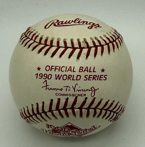 Pallone Ufficiale Rawlings 1990 World Series Non Firmato Francis T Vincent - LEGGI - Foto 1 di 13