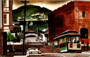 Vtg Postcard Cable Car - Hyde Street, San Francisco CA, Unposted - Picture 1 of 2