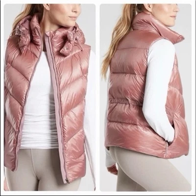 Athleta Lofty Down Vest, Dogwood Mauve SIZE Large  #486244 - Image 1 of 4