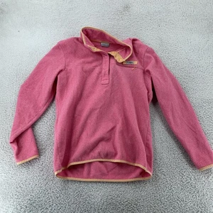 Columbia PFG 1/4 Snap Fleece Pullover Sweater Girls YOUTH XL Pink Contrast Trim - Picture 1 of 8