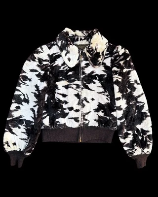 Vintage 1950s 60s Pony Hair Fuzzy Women’s Jacket Talon Zipper - Image 1 of 4