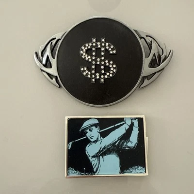 Hebillas de cinturón (2)- Golfista, dólar- Nuevo Foto 1 de 4