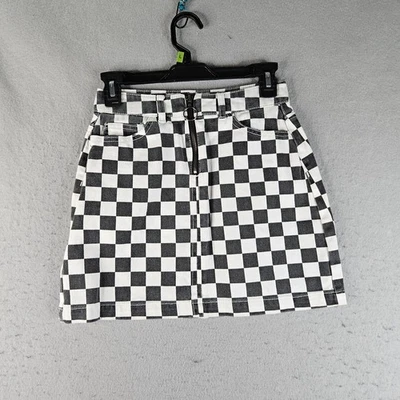 Falda vaquera BDG Urban Outfitters mujer extra pequeña negra blanca a cuadros ambiente años 80 Foto 1 de 4