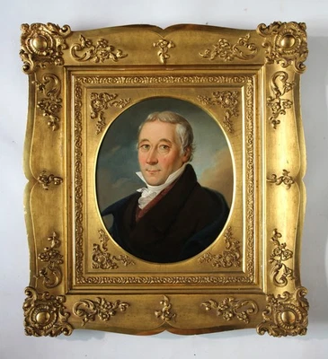 Empire Portrait Porträt eines eleganten Herren Ölgemälde auf Kupfer 1801 - Bild 1 von 4