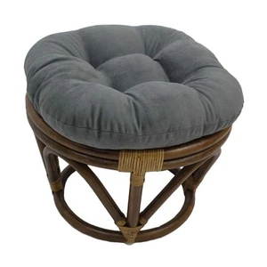 Furniture Piece Rattan Ottoman with Micro Suede Cushion - Picture 1 of 3