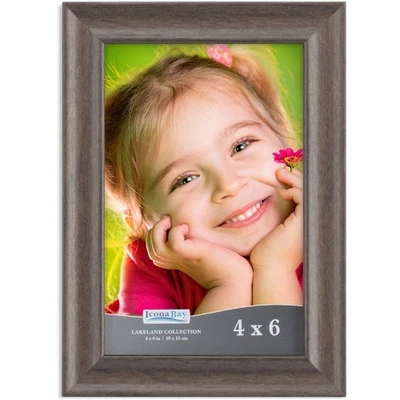 4x6 Hickory Brown Picture Frame - Contemporary Photo Frame 4 x 6 - Image 1 of 4