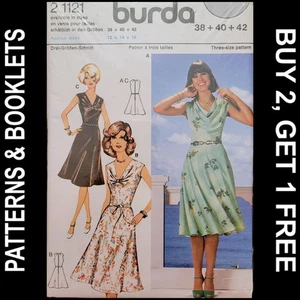 Abito Burda vintage con modello gonna taglio sbiadito #21121 taglie 12-14-16 NON TAGLIATO - Foto 1 di 5