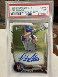 2016 1st Bowman Chrome Draft Pete Alonso 1st Prospect Auto #CDA-PA PSA 9 Mets - Picture 1 of 3