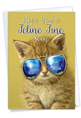  - Get Well Soon Greeting Card - Inspirational Feel Better Kool Kitties - Image 1 of 4