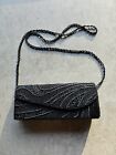 Bijoux Tener Black Beaded Crossbody Baguette Bag | Evening / Party Handbag