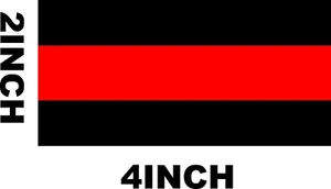 US MADE Reflective Thin red Line Sticker Decal Firefighter Support FOP 4"x2" - Bild 1 von 1