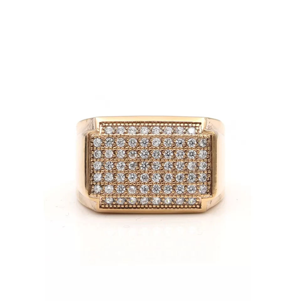 Stainless Steel 316 Pave Men's Square shape CZ SET Pinky Ring - Image 1 of 1