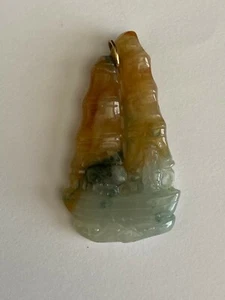 SELTENER burmesischer Jadeit-Anhänger mehrfarbig AAA-Schnitzerei 14 K MASSIVES GOLD - Bild 1 von 5